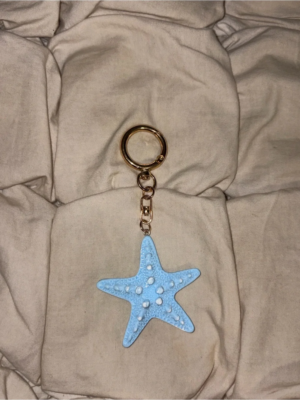 Free People Blue Starfish Bag Charm Keyring